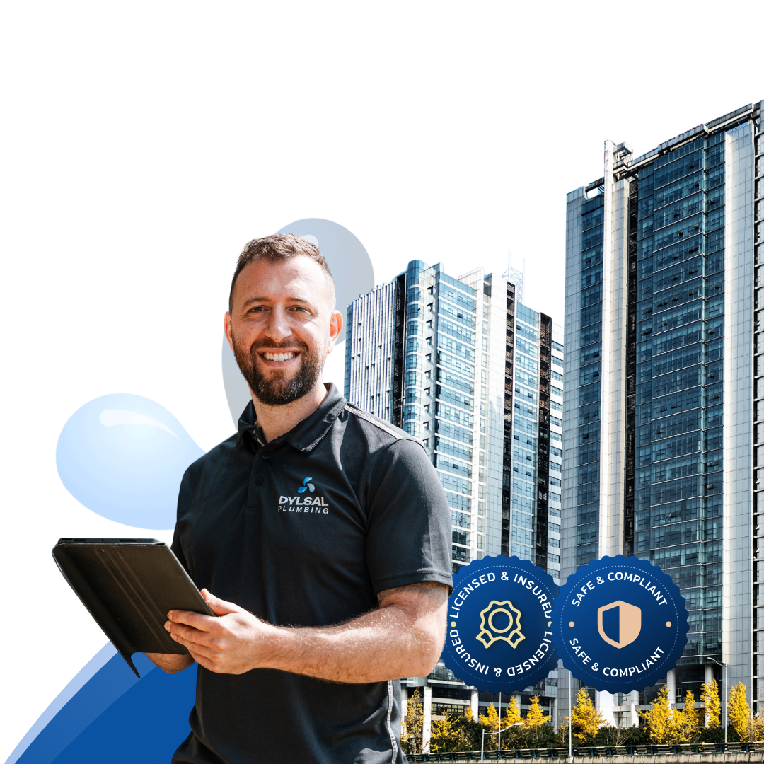 DYLSAL Plumbing on-site for a commercial buildings plumbing project